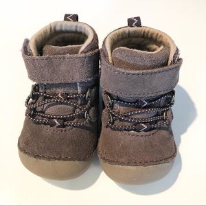 Stride Rite baby boys suede leather boots, size 3 XW